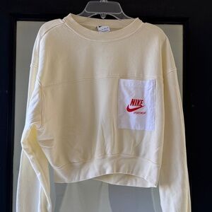 Nike Cropped Sweatshirt with Red Logo XS